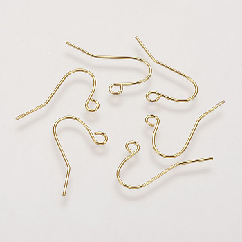 Jewelry Findings, Iron Earring Hooks, Nickel Free, Golden, 12x17mm