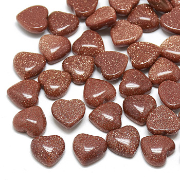 Synthetic Goldstone Cabochons, Heart, 25x23x7.5mm