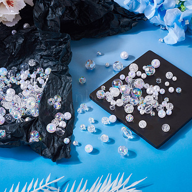 Transparent & Opaque Acrylic Bead(OACR-TAC0002-08E)-6