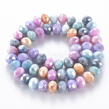 Opaque Baking Painted Glass Beads Strands(EGLA-N006-010A-B09)-2