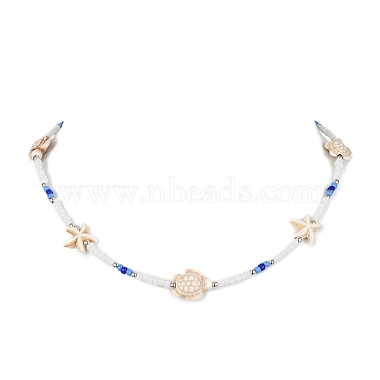 WhiteSmoke Starfish Synthetic Turquoise Necklaces