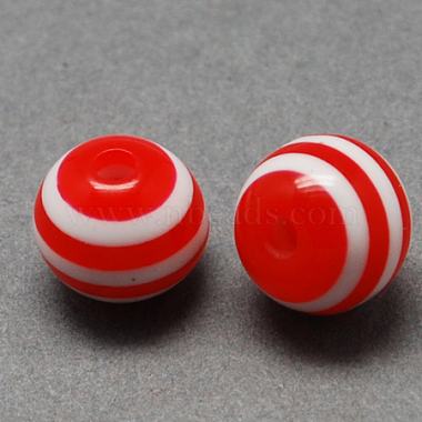 Round Striped Resin Beads(X-RESI-R158-12mm-M)-2