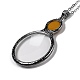 Ожерелье с плоским круглым стеклянным увеличительным кулоном для женщин(NJEW-K125-01B-05)-3