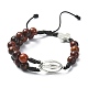 bracelets de perles tressées en bois(BJEW-TA00277)-1