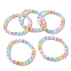 Bracelet extensible en perles ovales en sélénite naturelle teinte pour femmes(BJEW-I312-03A)-2