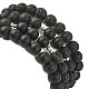 4шт. 4 комплект эластичных браслетов в стиле натурального лавового камня и черного агата и гематита из бисера(BJEW-JB09508)-3