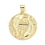 Brass Pendants, Cadmium Free & Nickel Free & Lead Free, Golden, Pisces, 23x20.8x3mm, Hole: 6x4mm(KK-K354-05G-05)