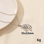 304 Stainless Steel Horse Pendant Necklace, Cable Chain Necklaces(BX4246-3)