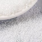 MIYUKI Round Rocailles Beads, Japanese Seed Beads, 15/0, (RR1104) White Lined Crystal, 1.5mm, Hole: 0.7mm, about 5555pcs/10g(X-SEED-G009-RR1104)