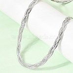 Unisex 304 Stainless Steel Necklaces, Chain Necklaces, Snake Chains, Flat, Stainless Steel Color, 17.83 inch(45.3cm)(NJEW-K305-12C-P)