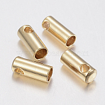 201 Stainless Steel Cord Ends, Golden, 7.5x2.8mm, Hole: 1.5mm, Inner Diameter: 2mm(X-STAS-H436-14C)