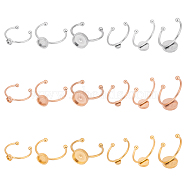 18Pcs 9 Styles 304 Stainless Steel Cuff Ring Components, Flat Round Settings, Mixed Color, US Size 7 1/4~8 1/4(17.5~18.3mm), Tray: 4~8mm, 2pcs/style(FIND-UN0001-82)