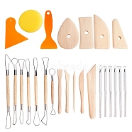 DIY Craft Tools, with Plastic Scraper Tool, Sculpture Clay Tools, Sculpture Carving Hand Tools Kit, Mixed Color, 250x165x70mm(DIY-BC0010-71)