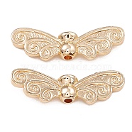 Rack Plating Brass Beads, Long-Lasting Plated, Butterfly Wing, Real 14K Gold Plated, 7x22.5x4mm, Hole: 1.4mm(KK-G455-04G)