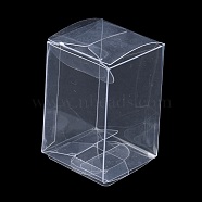 Rectangle Transparent Plastic PVC Box Gift Packaging, Waterproof Folding Box, for Toys & Molds, Clear, Box: 4x4x6cm(CON-F013-01B)