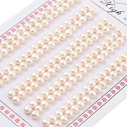 Grade 6A Natural Cultured Freshwater Pearl Beads, Half Drilled, Half Round Beads, White, 4.5~5x3.5mm, Hole: 1mm(PEAR-N018-6A-4550A)