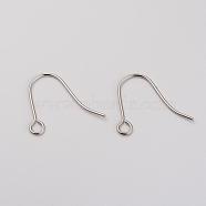 316L Surgical Stainless Steel Earring Hooks, Ear Wire, with Horizontal Loop, Stainless Steel Color, 19x15mm, Hole: 2mm, 21 Gauge, Pin: 0.7mm(STAS-G229-08P-01)