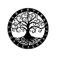 Iron Wall Art Decorations, for Front Porch, Living Room, Kitchen, Matte Style, Tree of Life Pattern, 291x1mm(HJEW-WH0067-106)