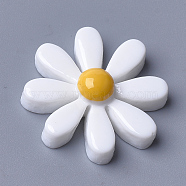 Resin Cabochons, Flower, Creamy White, 29~30x8~9mm(CRES-Q206-16A-08)