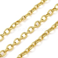 Brass Cable Chains, wiht Spool, Long-Lasting Plated, Soldered, Lead Free & Cadmium Free, Real 18K Gold Plated, Links: 10.5x8.5x2mm and 9x6x2.5mm(CHC-L050-05G)