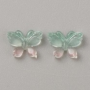 Luminous Resin Cabochons, Glow in the Dark, Nail Art Decoration Accessories, Butterfly, Medium Aquamarine, 8x10x3mm(MRMJ-TAC0010-05B)