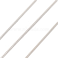 925 Sterling Silver Curb Chains, Soldered, without Spool/Card Paper, Silver, 1x1x0.5mm(STER-P064-06S)