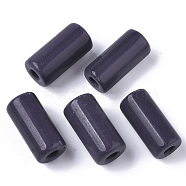 Opaque Glass Bugle Beads, Column, Round Hole, DarkSlate Blue, 23~24x11~12mm, Hole: 4mm, about 85pcs/bag(SEED-S038-01A-02)
