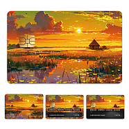 Plastic Waterproof Card Stickers, Self-adhesion Card Skin for Bank Card Decor, Rectangle, Sun, 140x190mm(STIC-WH0032-105)