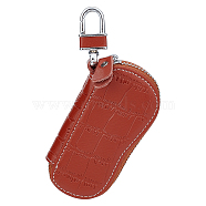Cattle Hide Keychains, with Iron Findings, for Key Cover, Sienna, 14.1cm(AJEW-WH0258-238B)