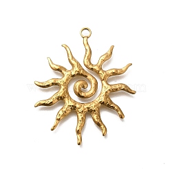 304 Stainless Steel Pendants, Golden, Sun, 40.5x33.5x2mm, Hole: 2.2mm(STAS-H227-05G-04)