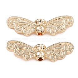 Rack Plating Brass Beads, Long-Lasting Plated, Butterfly Wing, Real 14K Gold Plated, 7x22.5x4mm, Hole: 1.4mm(KK-G455-04G)