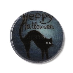 Halloween Series Acrylic Cbabochons, Black, Cat Shape, 25x3mm(OACR-M012-21)