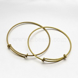 Adjustable Brass Expandable Bangle Making, Nickel Free, Antique Bronze, 64mm(BJEW-E218-01AB-NF)