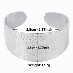 Non-Tarnish Stylish European and American Texture 304 Stainless Steel Cuff Bangles for Women(BB1521-1)