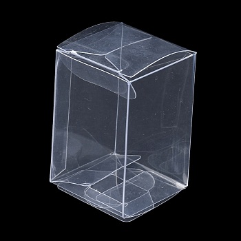 Rectangle Transparent Plastic PVC Box Gift Packaging, Waterproof Folding Box, for Toys & Molds, Clear, Box: 4x4x6cm