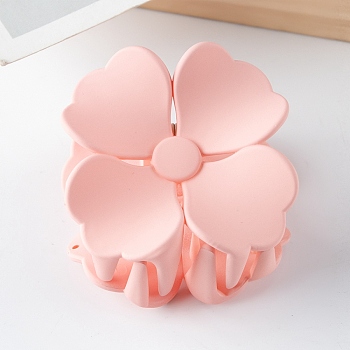 Plastic Claw Hair Clips, Flower, Misty Rose, 54x54x42mm