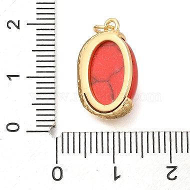 Brass Pave Dyed Synthetic Turquoise Pendants(KK-U040-02G)-3