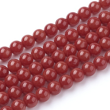 4mm DarkRed Round Red Coral Beads