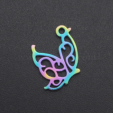 Multi-color Butterfly Stainless Steel Charms