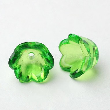 10mm Green Flower Acrylic Beads