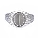 304 Stainless Steel Oval Open Cuff Ring(RJEW-T023-54P)-1