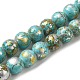 Brins de perles de camouflage synthétiques teintes turquoise(G-E594-24O-A)-1