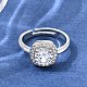 Brass Micro Pave Clear Cubic Zirconia Cuff Open Rings(CU-CBA5C10-12P)-1