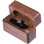 Rectangle Walnut Wood Rings Storage Boxes, Ring Cases with Magnetic Hinged Lid & Sponge Inside, Coffee, 6.1x2.6x4.05cm(CON-WH0112-017B)