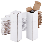Blank Cardboard Paper Packing Boxes, Rectangle, White, Finished Product: 5.3x5.05x18cm(CON-WH0085-167)