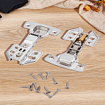 Stainless Steel Hinge, Wardrobe Door and Table Accessories, with Screw, Stainless Steel Color, 115x65x25.5mm(STAS-WH0036-71A)
