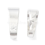 Brass Snap on Bails, Cadmium Free & Lead Free, 925 Sterling Silver Plated, 9.5x6x3.5mm(KK-R149-08B-S)