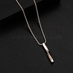 Alloy Pendant 316 Surgical Stainless Steel Chain Necklaces for Men, Stainless Steel Color, Twisted Stick, 23.62 inch(60cm)(FS-WG50373-02)