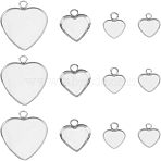 304 Stainless Steel Pendants, Heart, Including Container, Stainless Steel Color, 13~24x10.5~21x1~2mm, Hole: 1.9~2.5mm, 90pcs/box(DIY-UN0002-54)