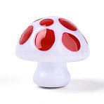 2Pcs Opaque Acrylic Enamel Beads, Mushroom, WhiteSmoke, 22.5x24.5mm, Hole: 2.5mm(MACR-N018-15A)